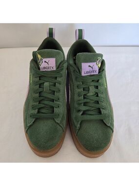 PUMA X LIBERTY LONDON 'MAYZE'  WOMEN PLATFORM SNEAKER GREEN SUEDE FLORAL SZ 8